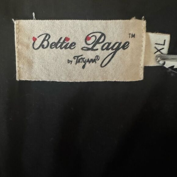 Vintage Bettie Page XL Halter Swing Dress Black Orange Boomerang Print Retro Mod - Picture 7 of 7